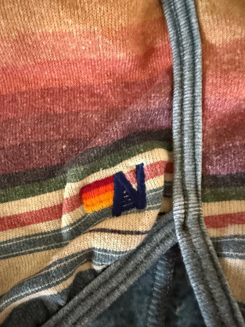 Aviator Nation Teal Sweatshorts with Rainbow Tag - Picture 5 of 6